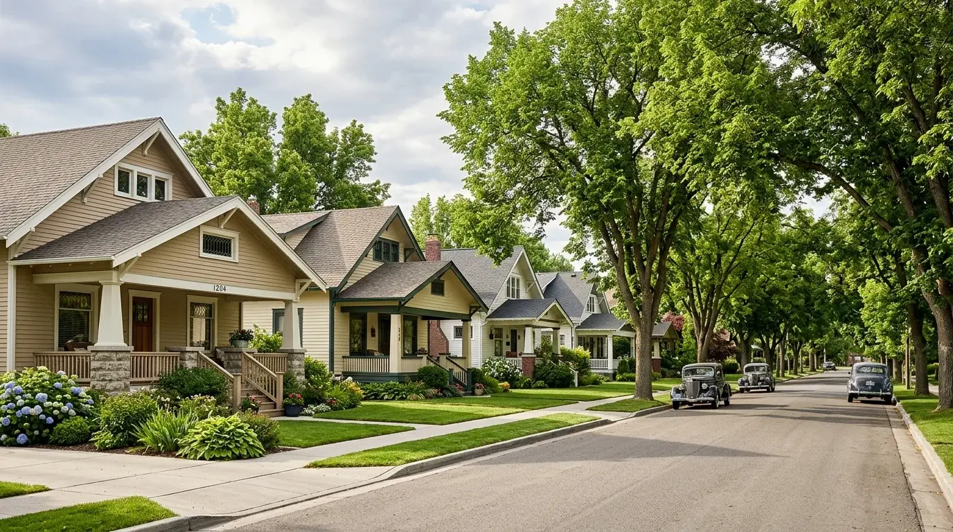 Residential street in Caldwell, Idaho where Boise Gutter Guards installs and services seamless aluminum gutters