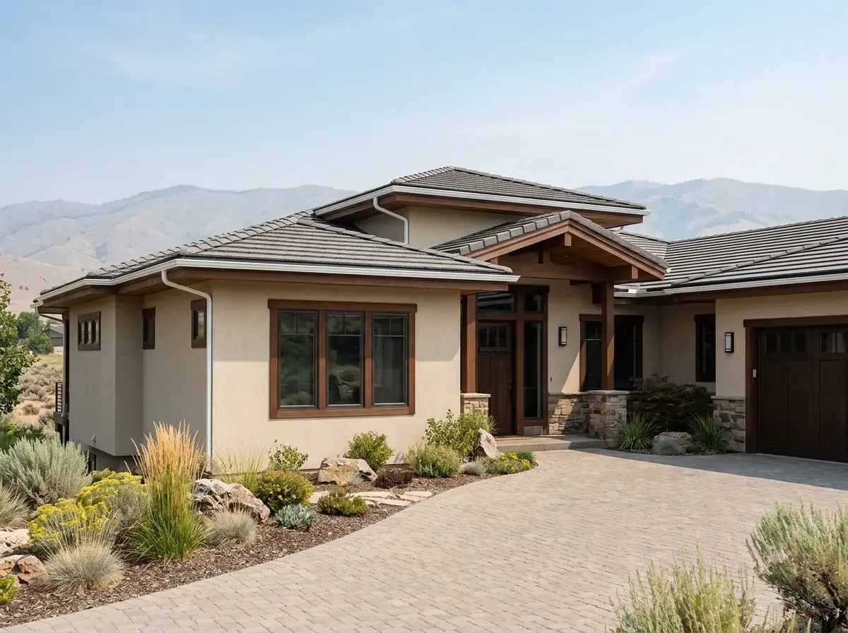Micro-mesh gutter guards installed on a Treasure Valley home eave