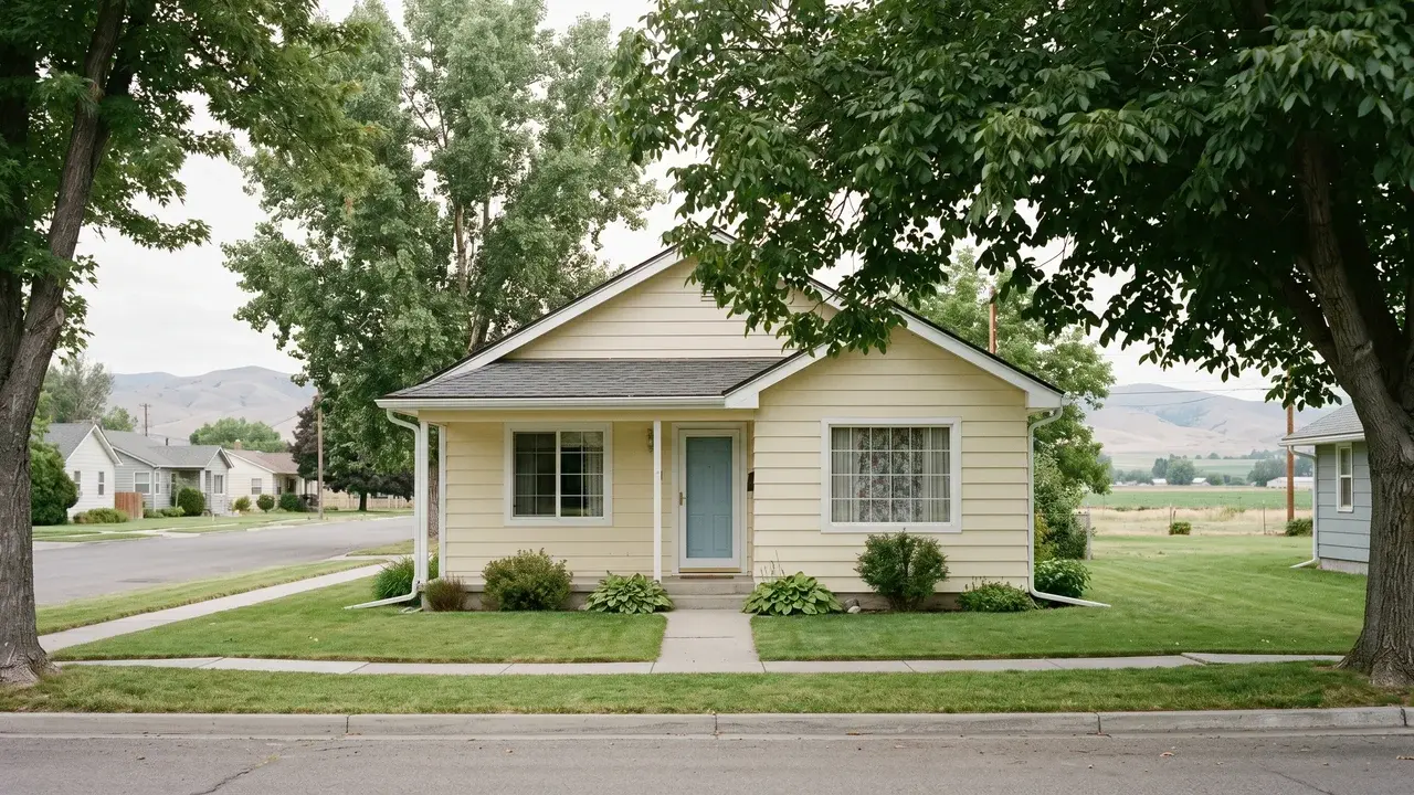 Residential street in Emmett, Idaho where Boise Gutter Guards installs and services seamless aluminum gutters